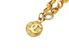 Authentic Vintage Chanel cuff bracelet bangle gold CC round chain