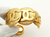 Authentic Vintage Chanel cuff bracelet bangle 7 gold CC round