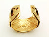 Authentic Vintage Chanel cuff bracelet bangle 3 gold huge quilted CC
