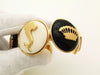 Authentic Vintage Chanel cuff bracelet bangle icon charm black white