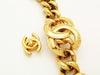 Authentic Vintage Chanel cuff bracelet bangle gold CC logo large chain