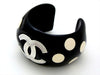 Vintage Chanel cuff bracelet CC logo dot black