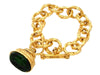 Vintage Chanel bracelet CC logo green glass