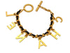 Vintage Chanel bracelet logo leather chain
