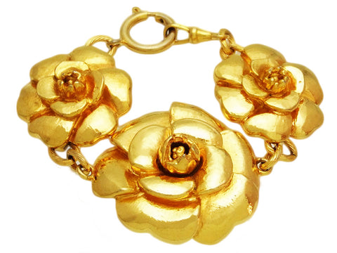 Vintage Chanel bangle / bracelet large camellia