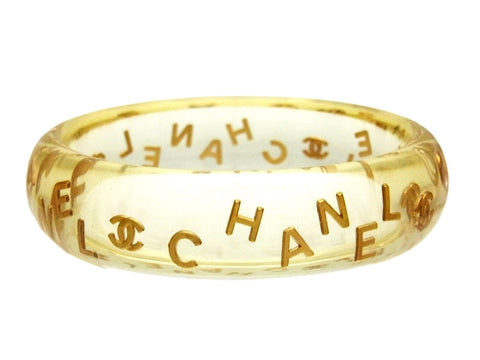 Vintage Chanel bracelet CC logo clear plastic