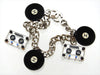 Vintage Chanel bracelet CC logo cassette tape and record