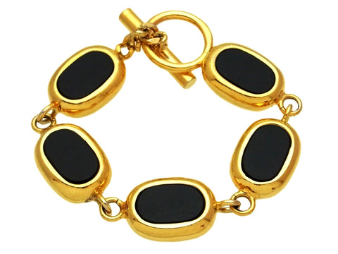 Vintage Chanel bracelet black stones
