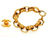 Vintage Chanel bracelet quilted chain gold tone