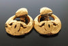 Authentic vintage Chanel earrings swing CC large