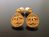 Authentic vintage Chanel earrings gold CC swing pearl drop