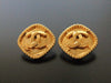 Authentic vintage Chanel earrings gold CC rhombus