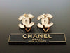 Authentic vintage Chanel earrings glass silver CC