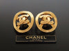 Authentic vintage Chanel earrings gold CC round large