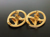 Authentic vintage Chanel earrings gold CC round large