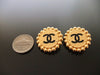 Authentic vintage Chanel earrings gold CC round