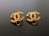 Authentic vintage Chanel earrings gold CC logo small