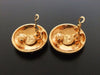 Authentic vintage Chanel earrings gold COCO round