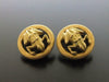 Authentic vintage Chanel earrings gold CC frog black round