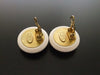 Authentic vintage Chanel earrings gold CC white round