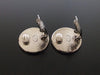 Authentic vintage Chanel earrings silver CC white round