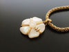 Authentic vintage Chanel necklace chain choker CC white stone flower pendant