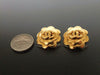 Authentic vintage Chanel earrings gold CC flower