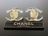 Authentic vintage Chanel earrings clear plastic CC
