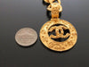 Authentic Vintage Chanel belt necklace gold CC pendant large