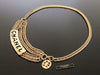 Authentic Vintage Chanel belt chain necklace gold logo plate
