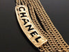 Authentic Vintage Chanel belt chain necklace gold logo plate