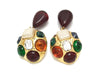 Authentic vintage Chanel earrings rhinestone glass stone pearl dangle