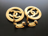 Authentic vintage Chanel earrings swing black CC large