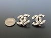 Authentic vintage Chanel earrings silver logo CC