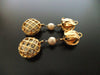 Authentic vintage Chanel earrings gold swing pearl huge