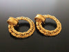Authentic vintage Chanel earrings gold swing CC ring