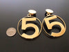Authentic vintage Chanel earrings swing gold No.5 huge