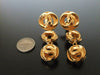 Authentic Vintage Chanel earrings swing gold triple CC ball
