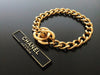 Authentic Vintage Chanel bracelet bangle gold turnlock CC