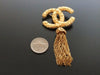 Authentic vintage Chanel pin brooch CC tassel fringe
