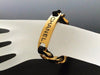 Authentic Vintage Chanel bracelet bangle cuff gold logo chain