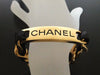 Authentic Vintage Chanel bracelet bangle cuff gold logo chain