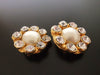 Authentic vintage Chanel earrings pearl rhinestone large