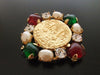 Authentic vintage Chanel pin brooch CC glass stone pearl rhinestone