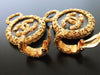 Authentic vintage Chanel earrings clear gold swing CC dangle huge