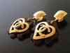 Authentic vintage Chanel earrings gold heart CC dangle swing