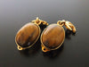 Authentic vintage Chanel earrings gold CC brown stone dangle