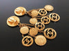 Authentic vintage Chanel earrings gold swing CC medals huge rare