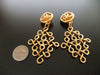 Authentic vintage Chanel earrings gold CC swing dangle huge