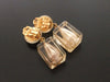 Authentic vintage Chanel earrings gold CC pearl clear swing